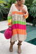 'Inara' V-Neck Long Sleeve Sweater Dress - Celes Fashion
